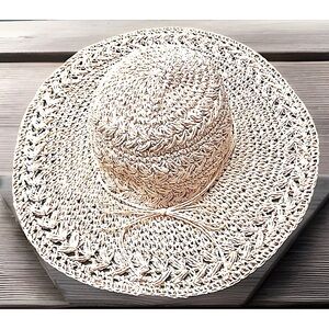 👒SCALA👒 HANDMADE PAPER WIDE BRIM Stylish Woven SUN Hat NWOT☀️